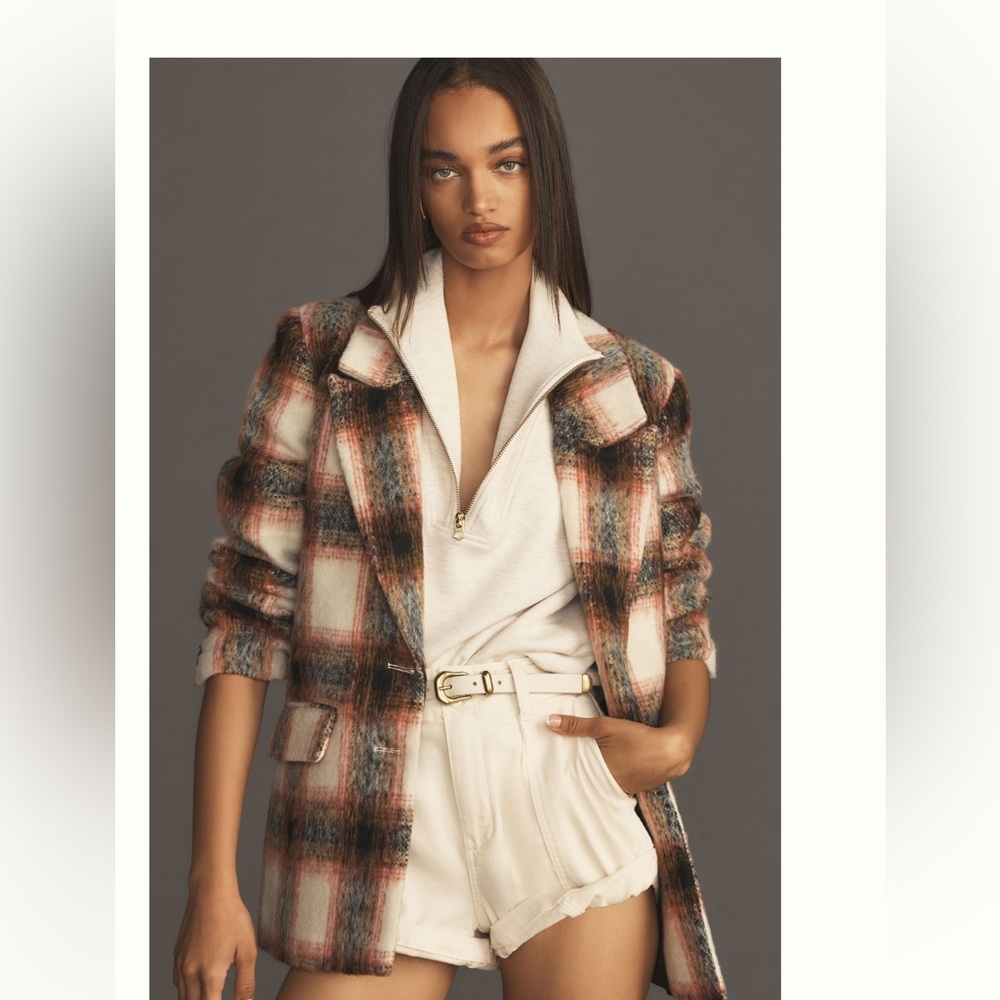 ANTHROPOLOGIE NWT BRUSHED PLAID BLAZER 🔥